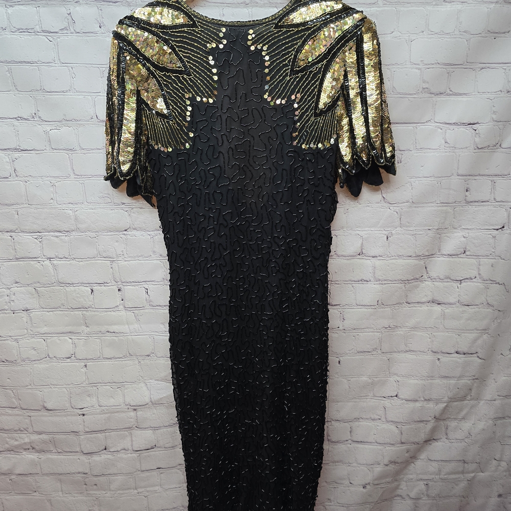 Stenay Black Dress with Gold Sequin Accents